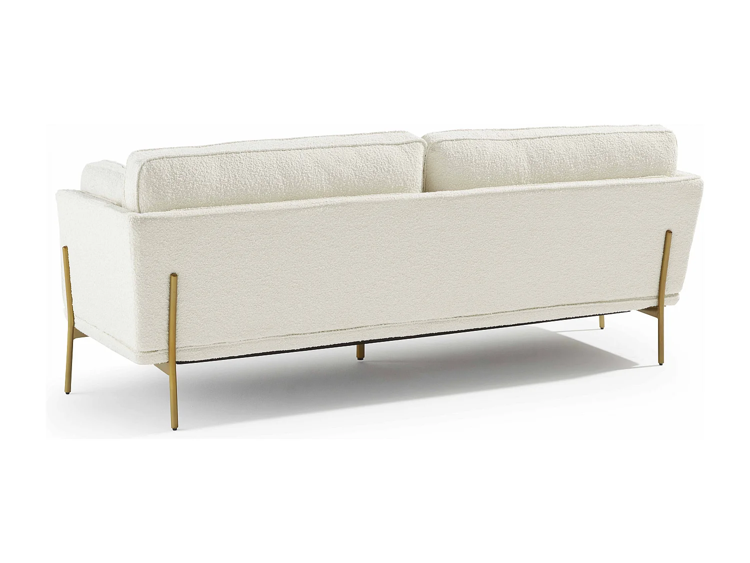 Canapé en tissu bouclette 3 places ecru