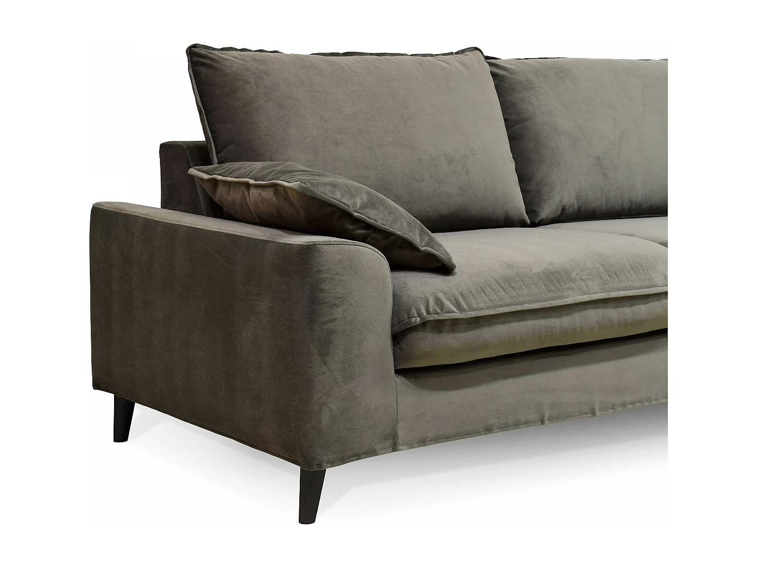 Canapé en velours 3 places Vert kaki