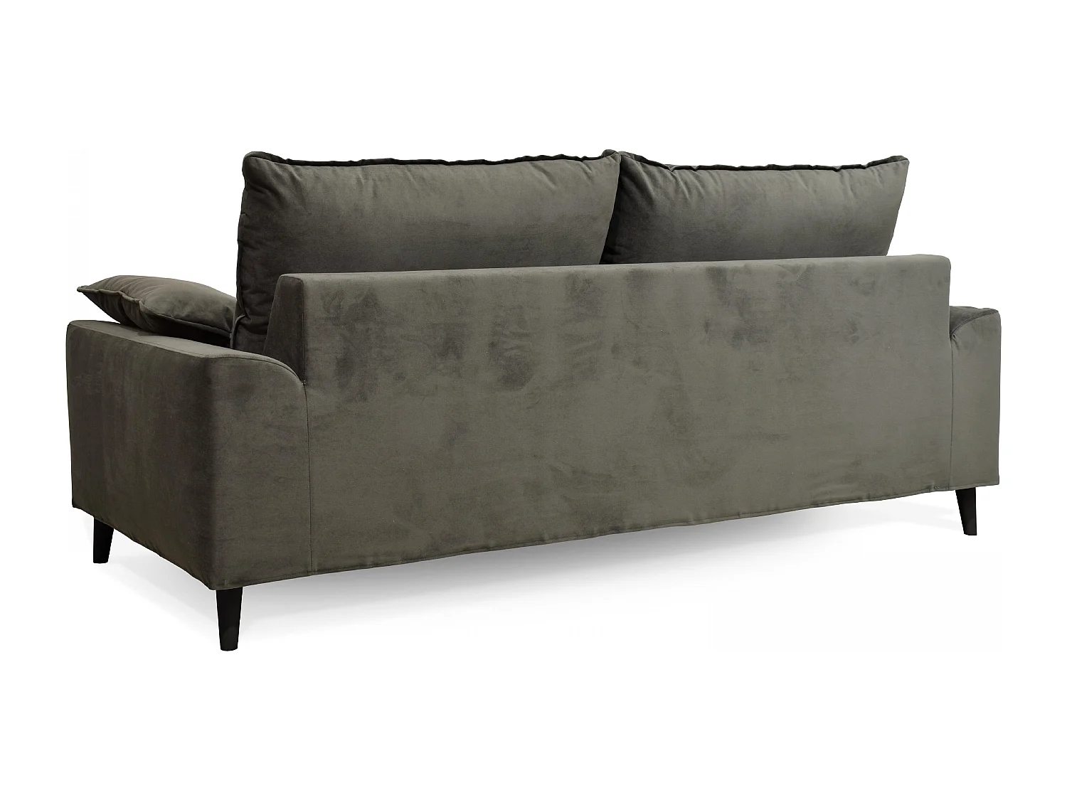 Canapé en velours 3 places Vert kaki L 205 cm