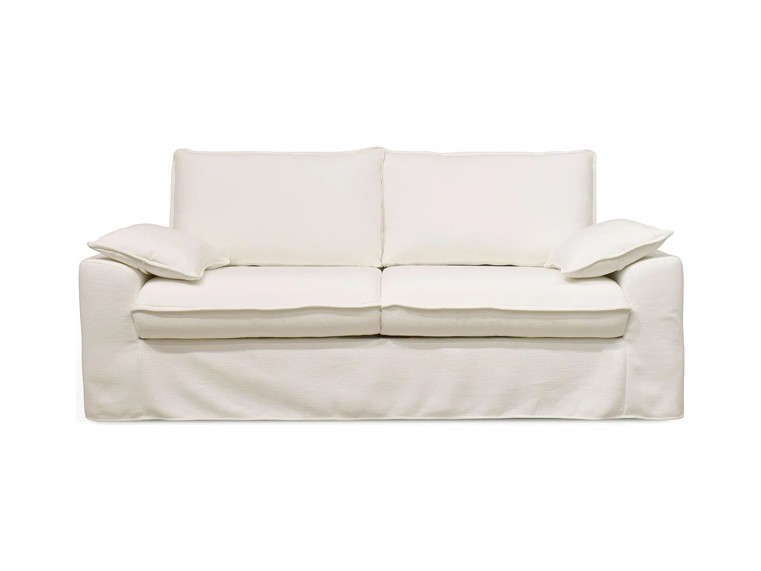 Canapé en tissu texturé 3 places blanc