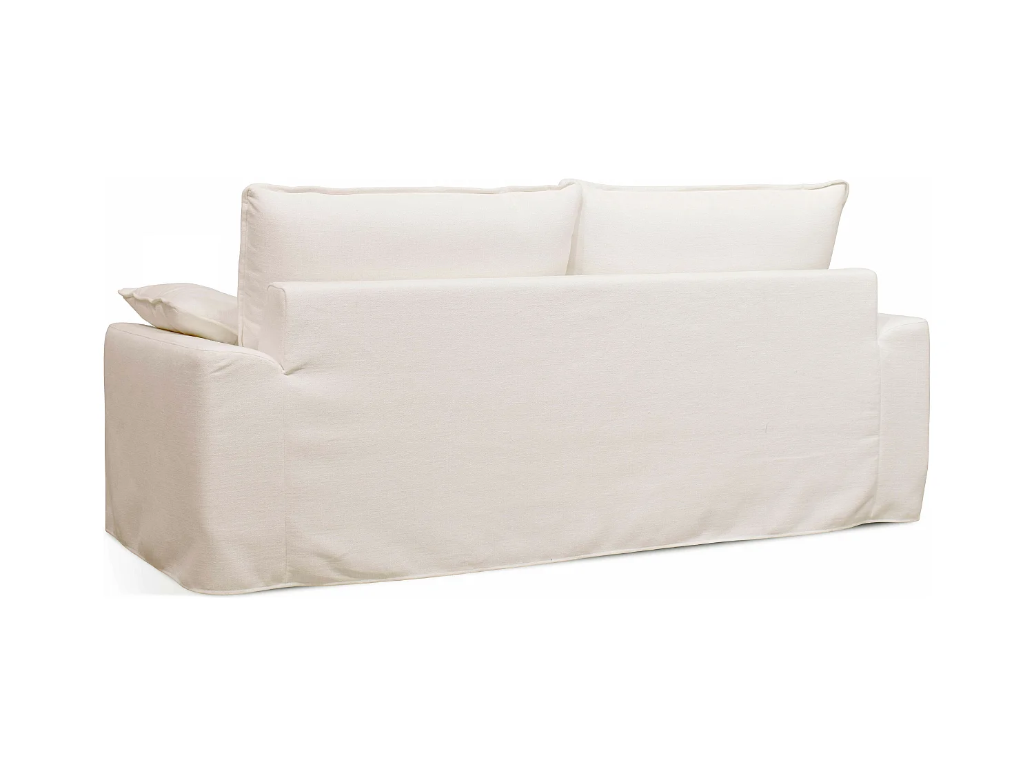 Canapé en tissu texturé 3 places blanc