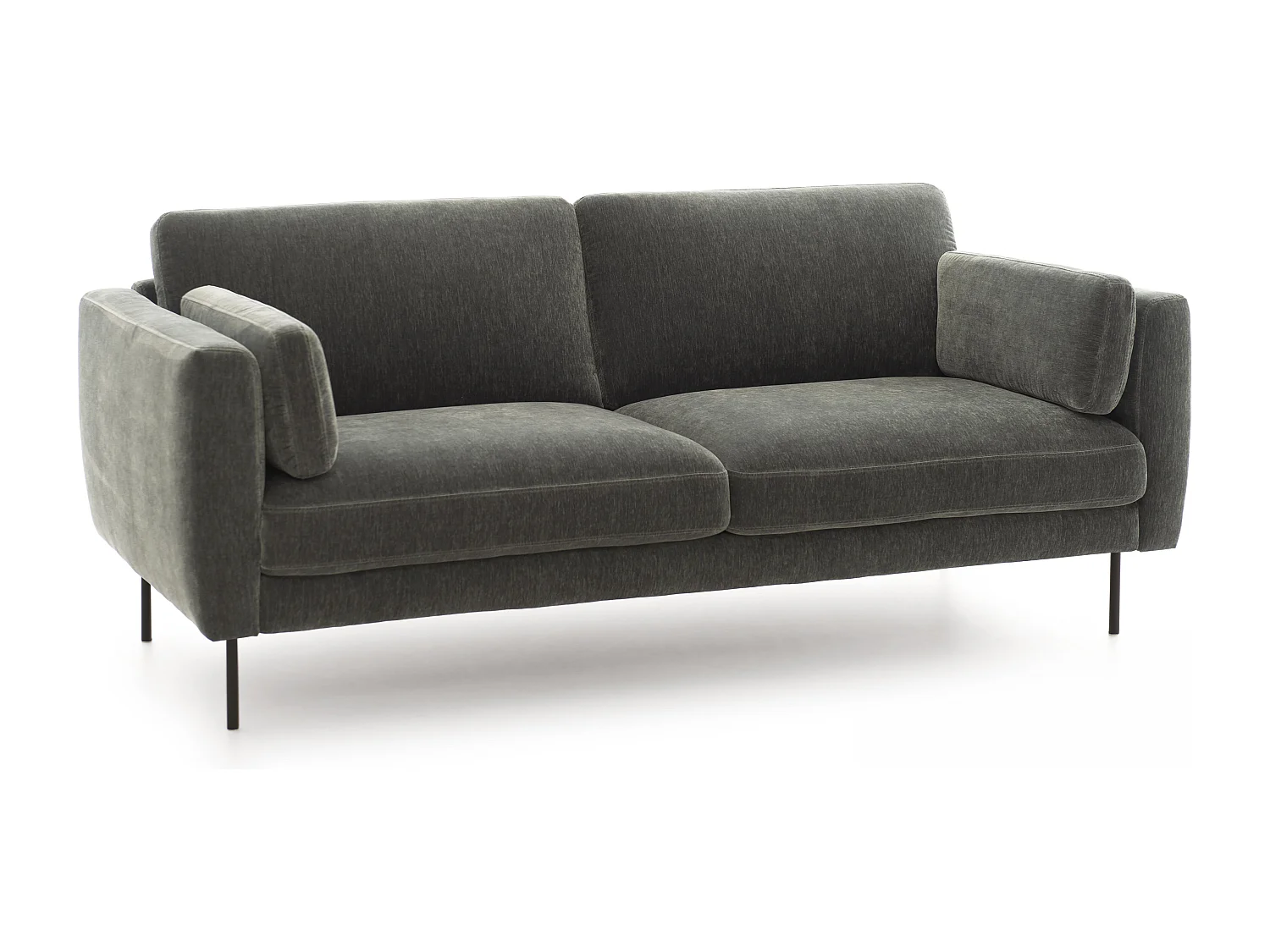 Canapé en velours 3 places vert gris