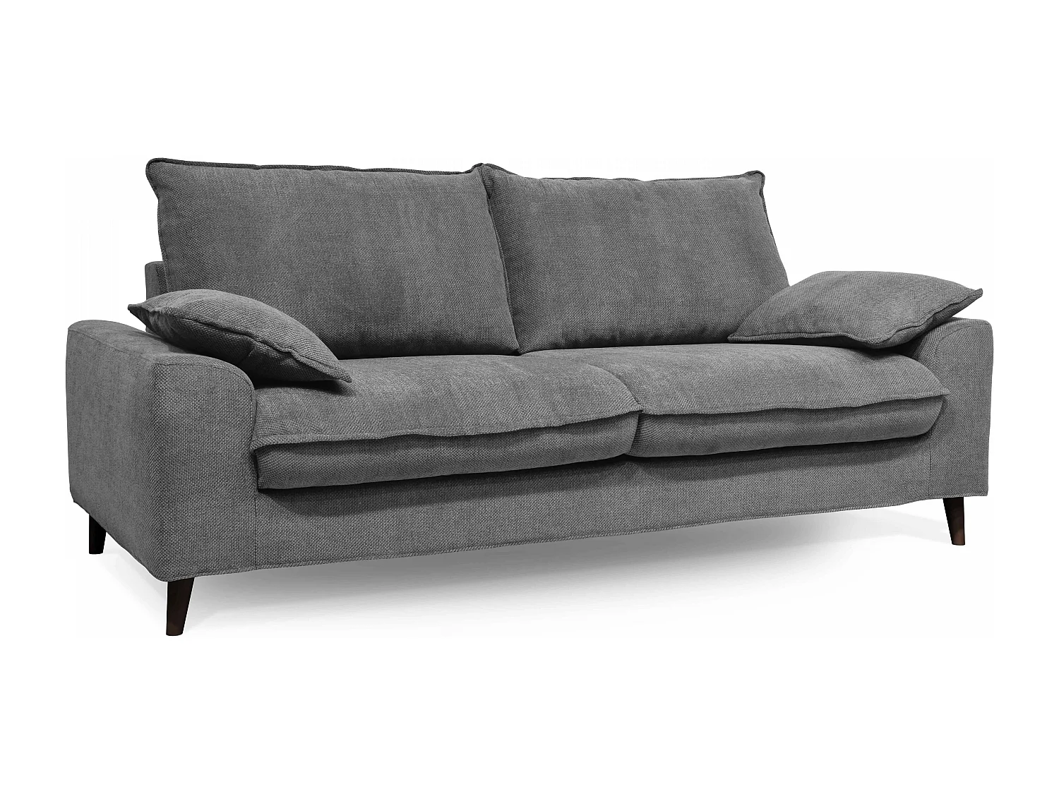 Canapé en tissu chiné 3 places gris clair L 205 cm