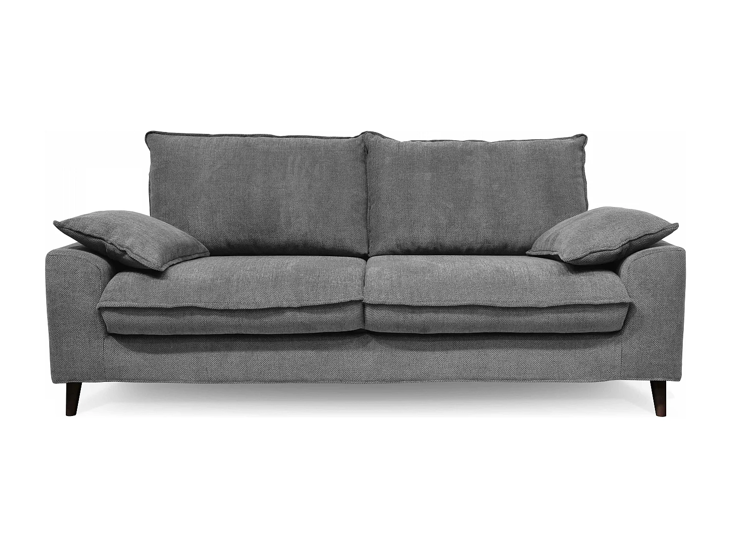 Canapé en tissu chiné 3 places gris clair L 205 cm