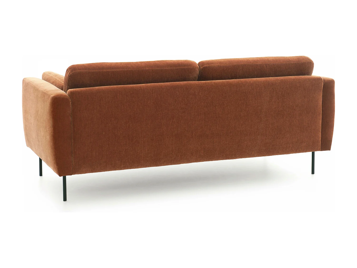 Canapé en velours 3 places rouille