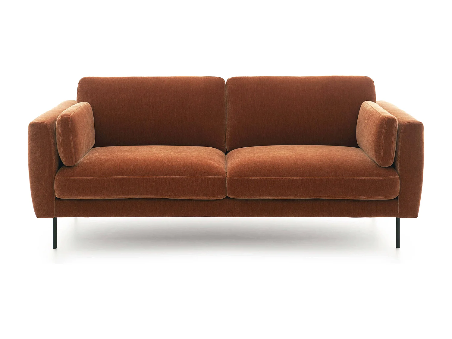 Canapé en velours 3 places rouille