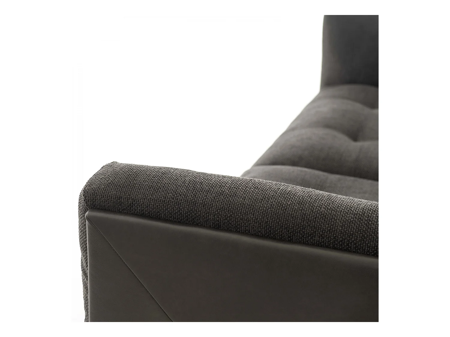 Grand canapé bi-matière 4 places noir