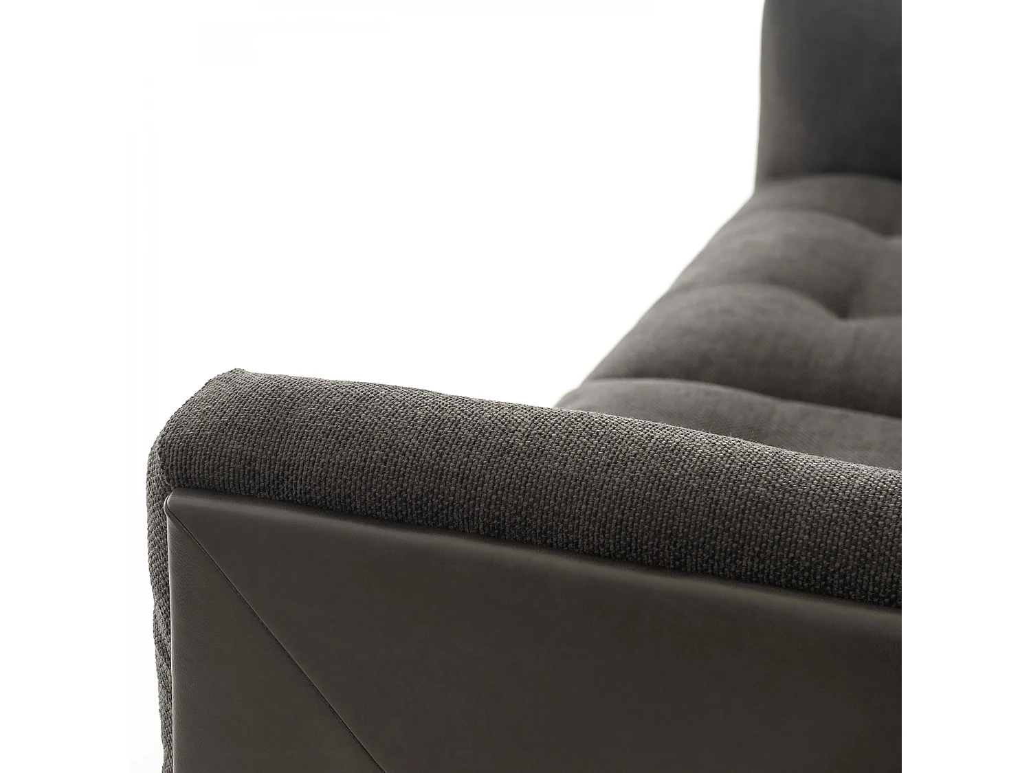 Grand canapé bi-matière 4 places noir L 240 cm