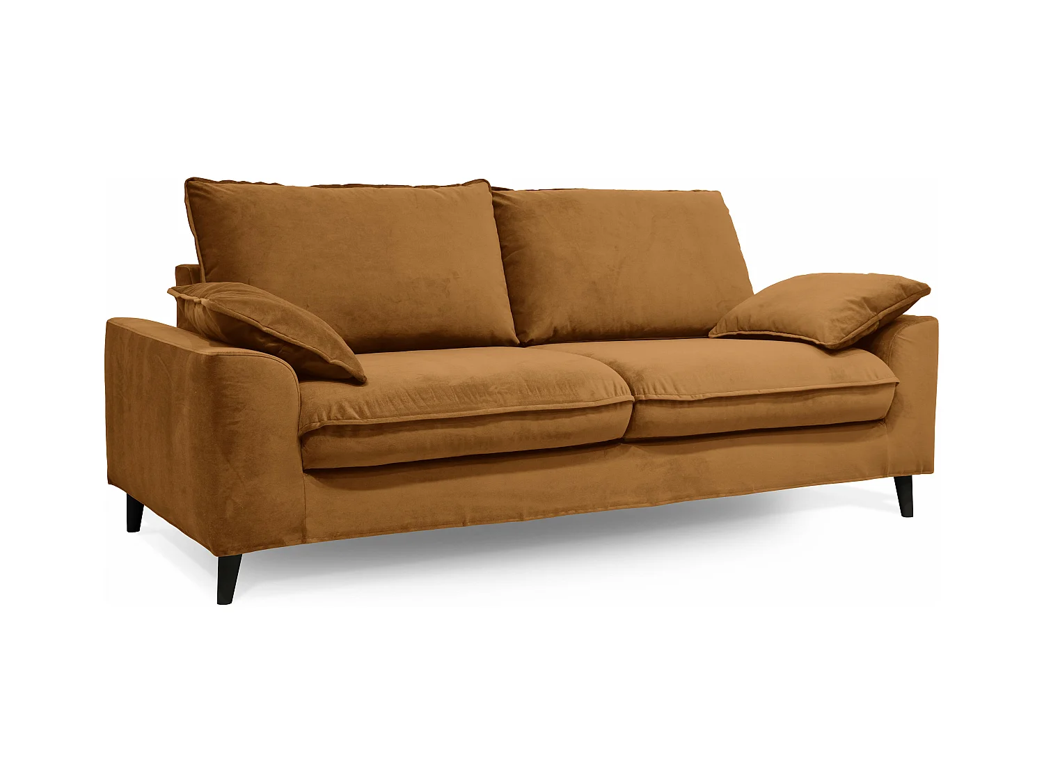 Canapé en velours 3 places Noisette