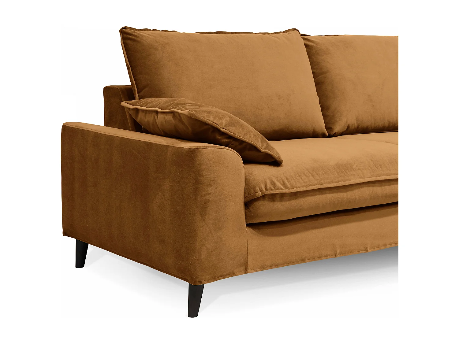 Canapé en velours 3 places Noisette