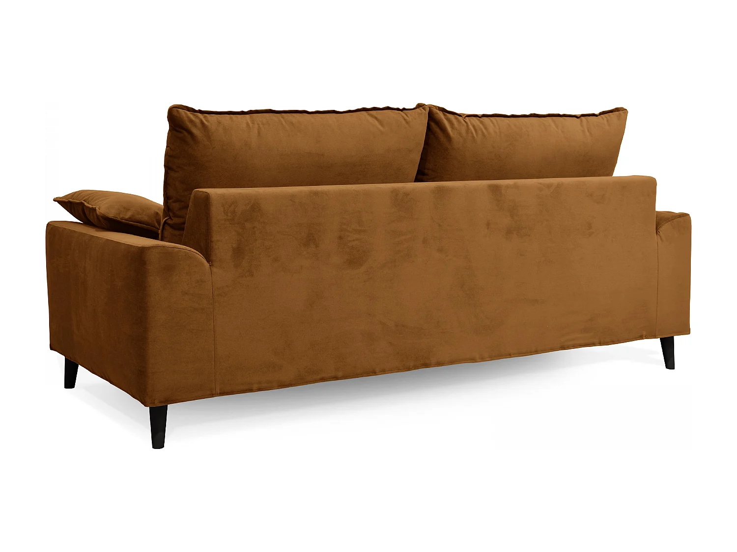 Canapé en velours 3 places Noisette L 205 cm