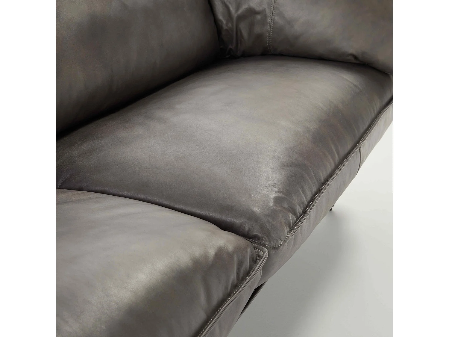 Canapé en cuir 3 places gris