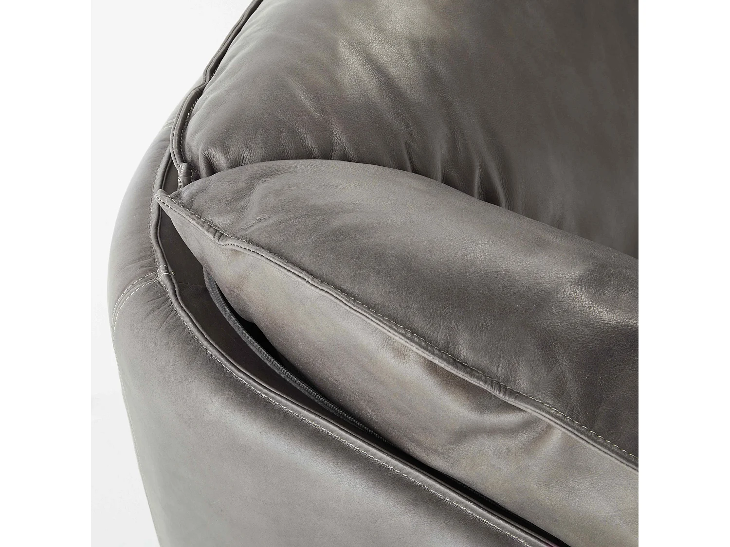 Canapé en cuir 3 places gris