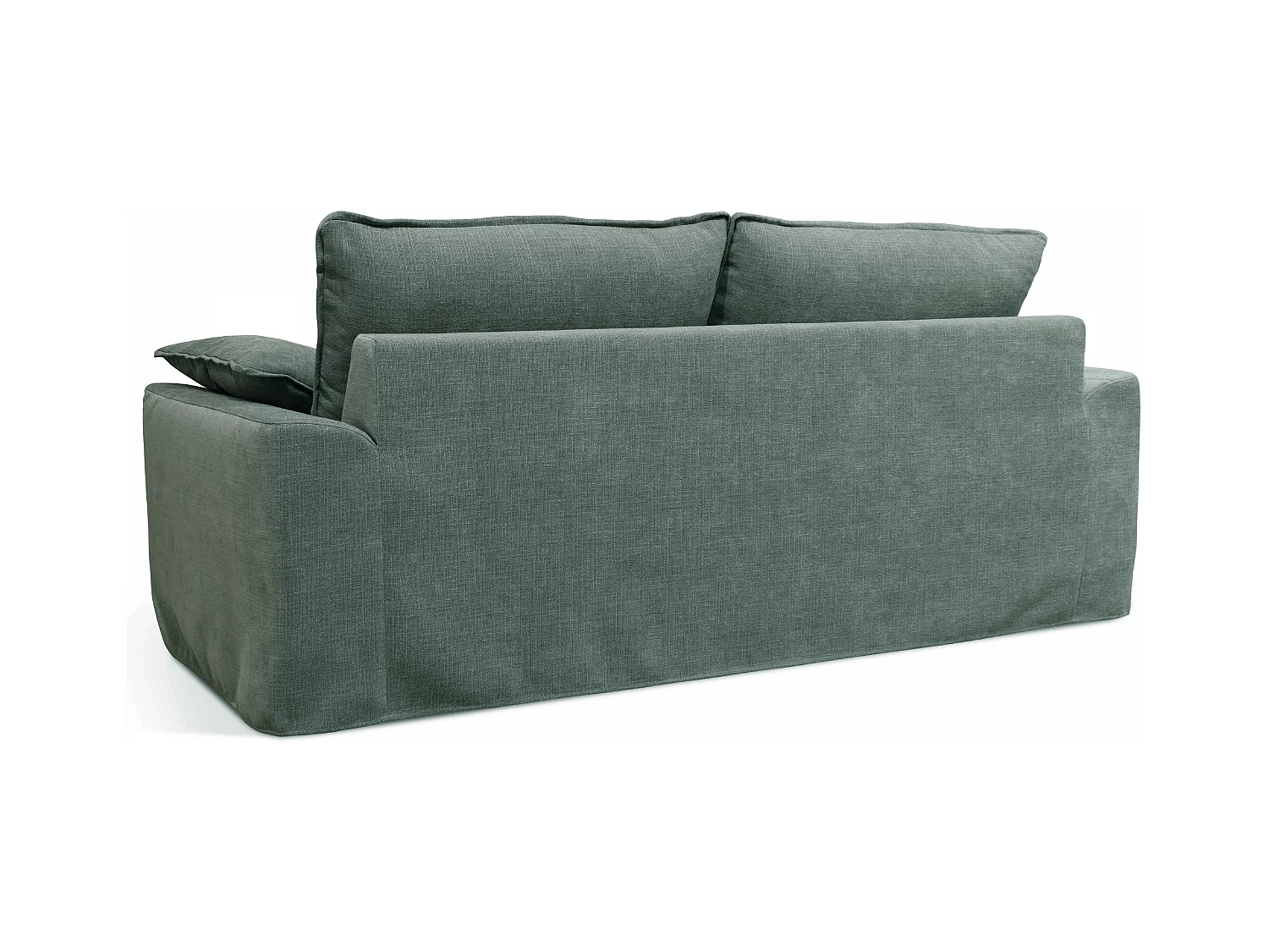 Canapé en tissu texturé 3 places vert gris