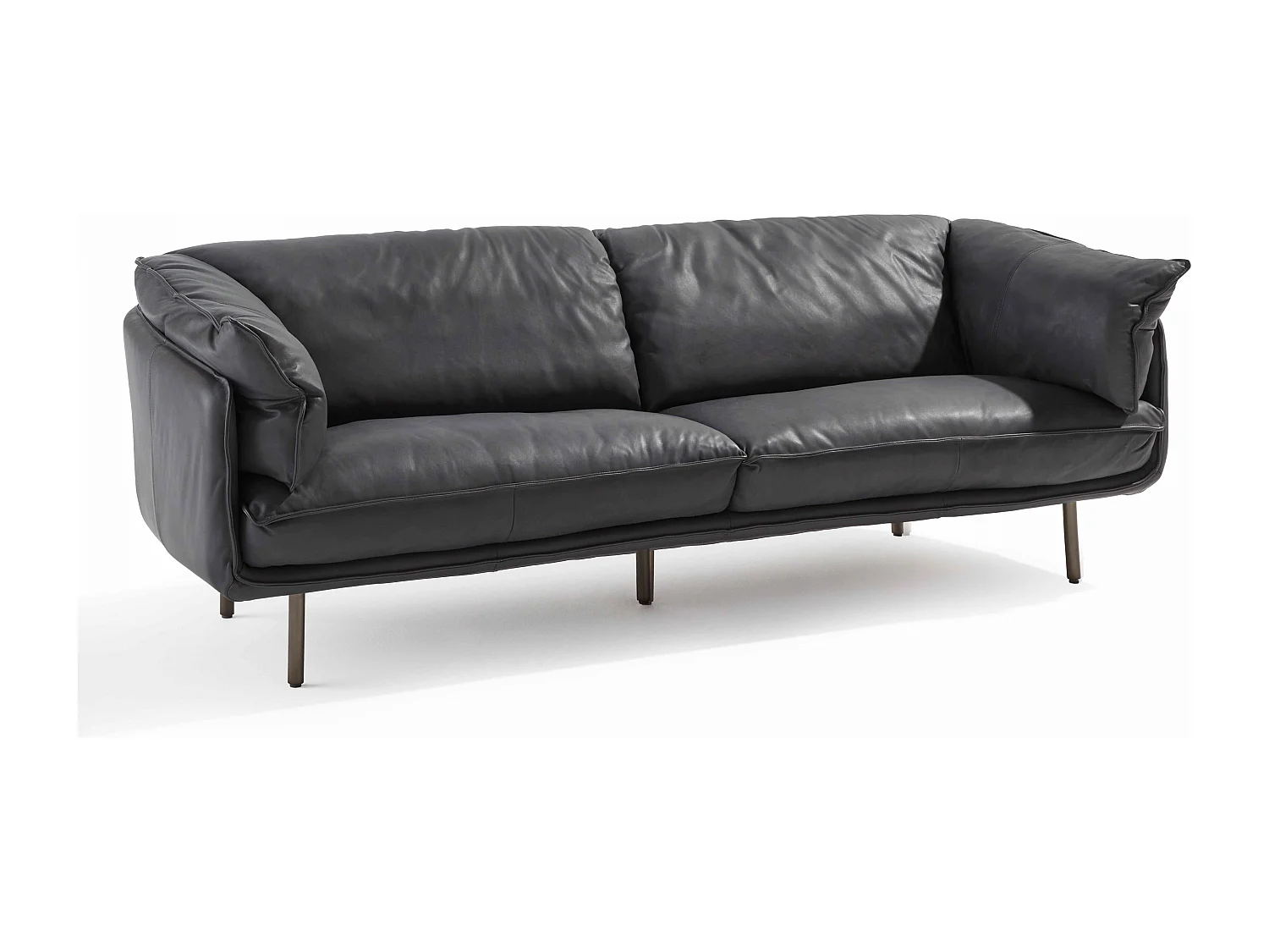 Canapé en cuir 3 places noir