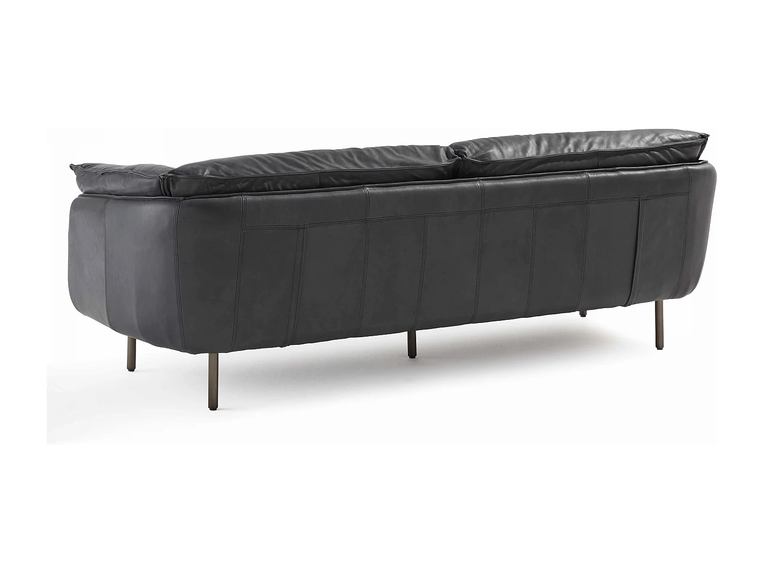 Canapé en cuir 3 places noir