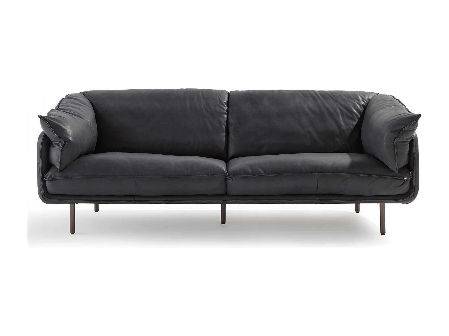 Canapé en cuir 3 places noir