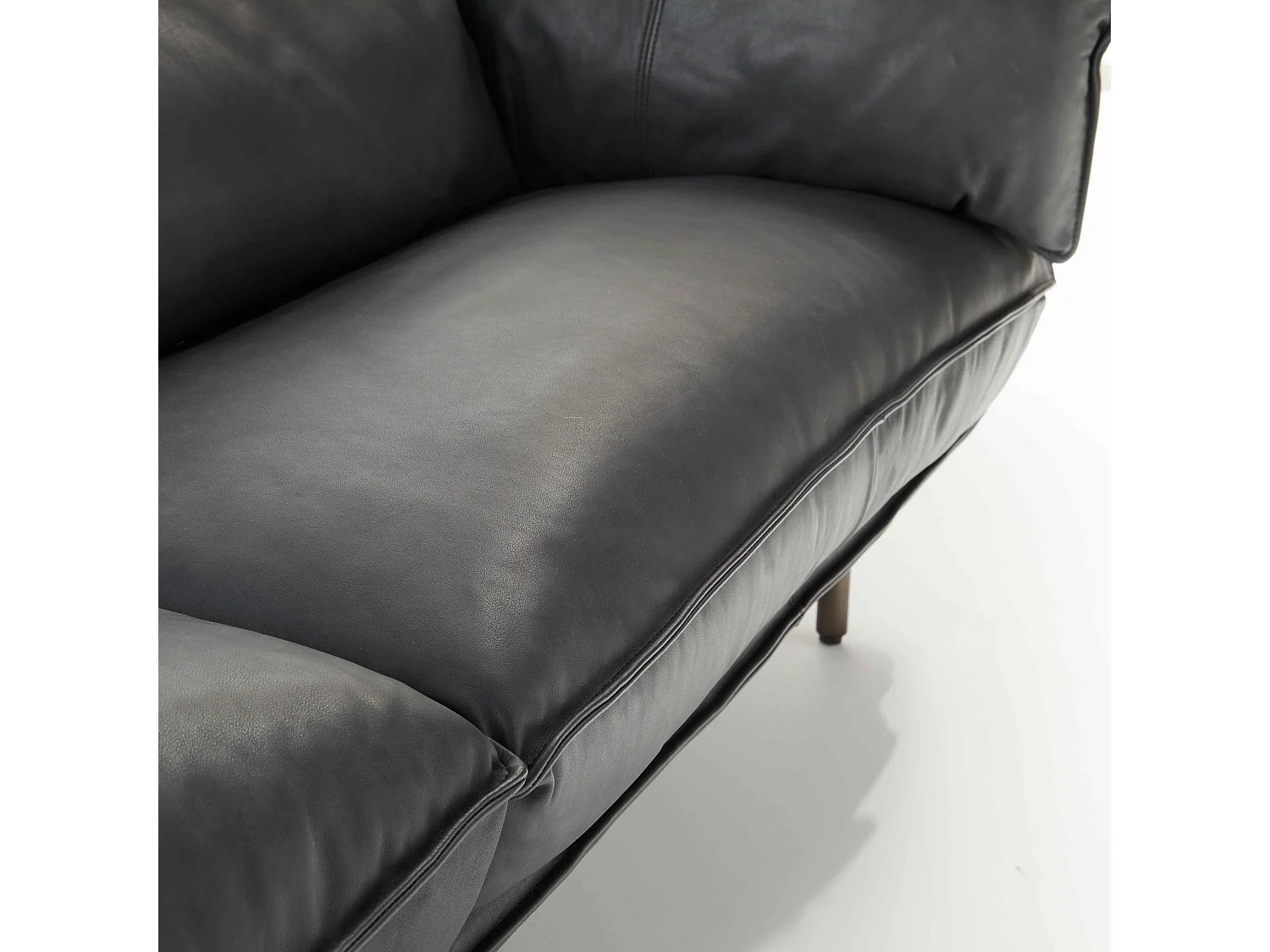 Canapé en cuir 3 places noir