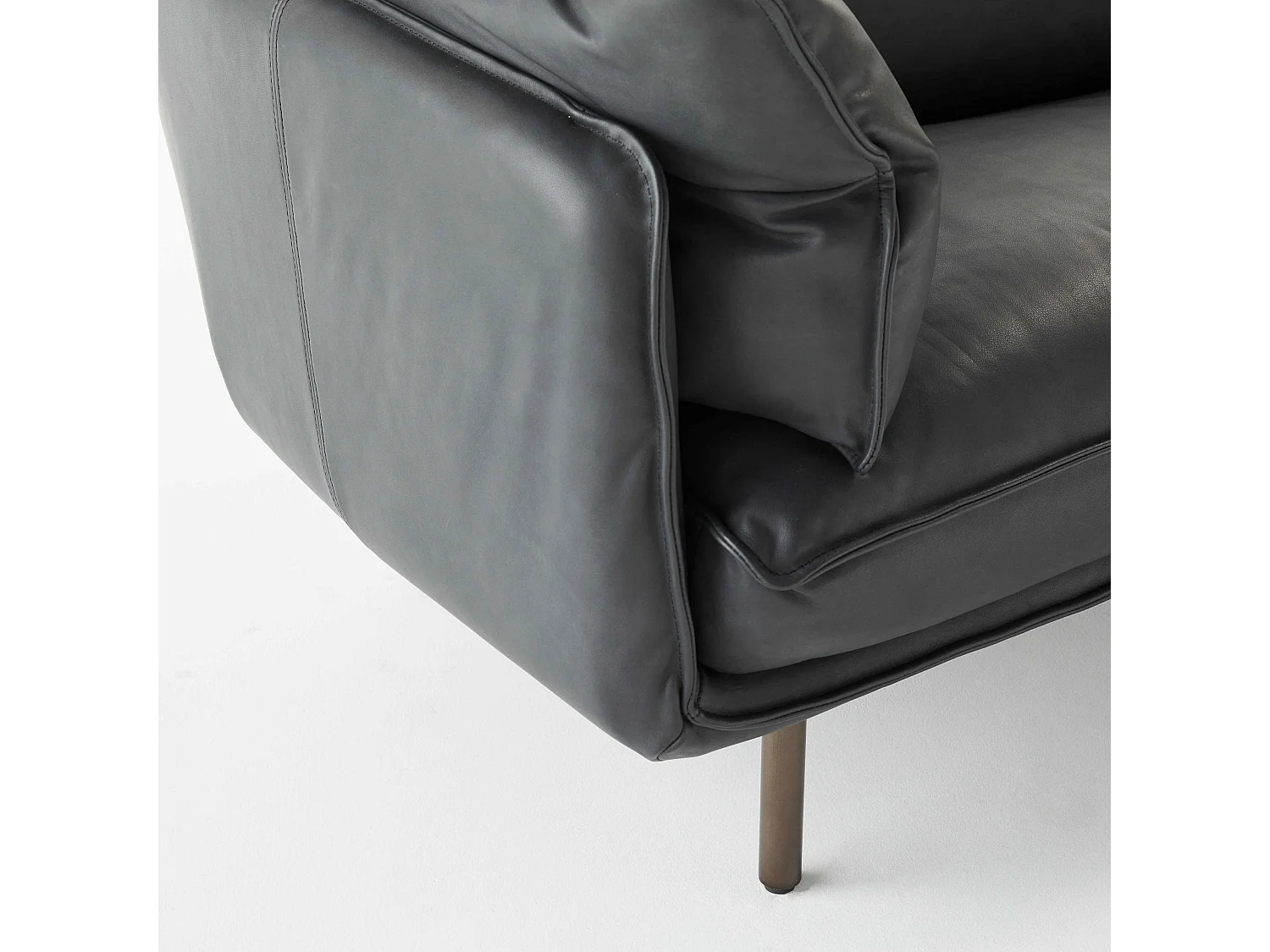 Canapé en cuir 3 places noir