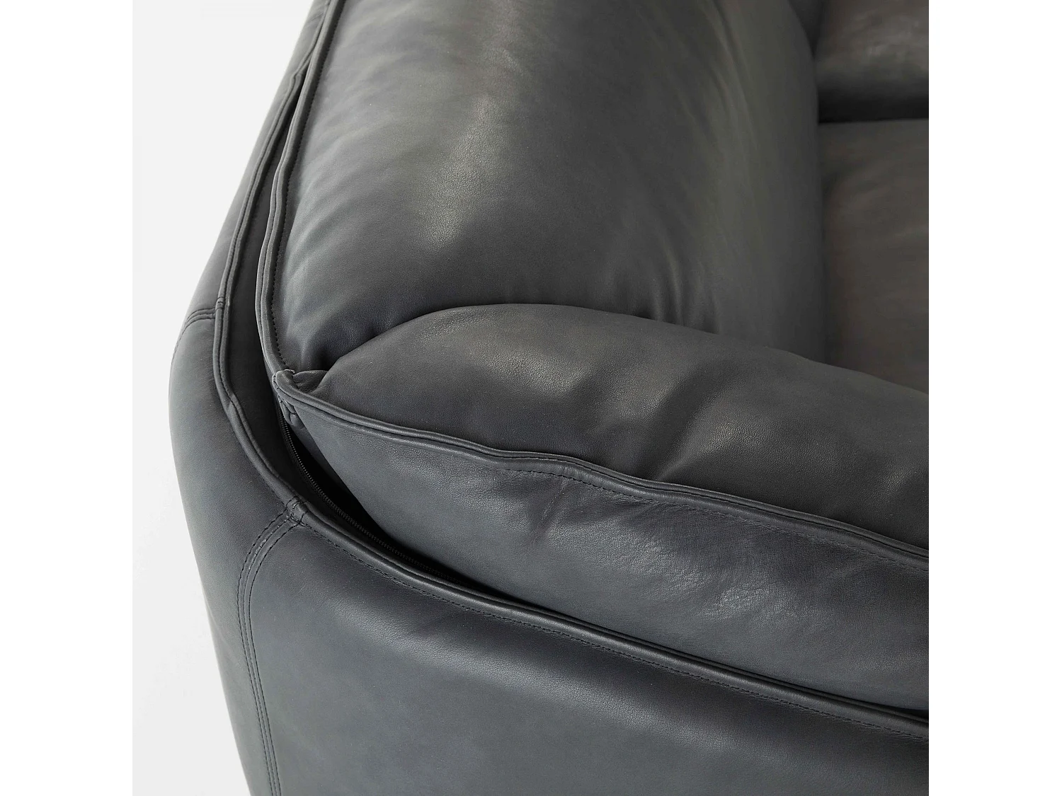 Canapé en cuir 3 places noir