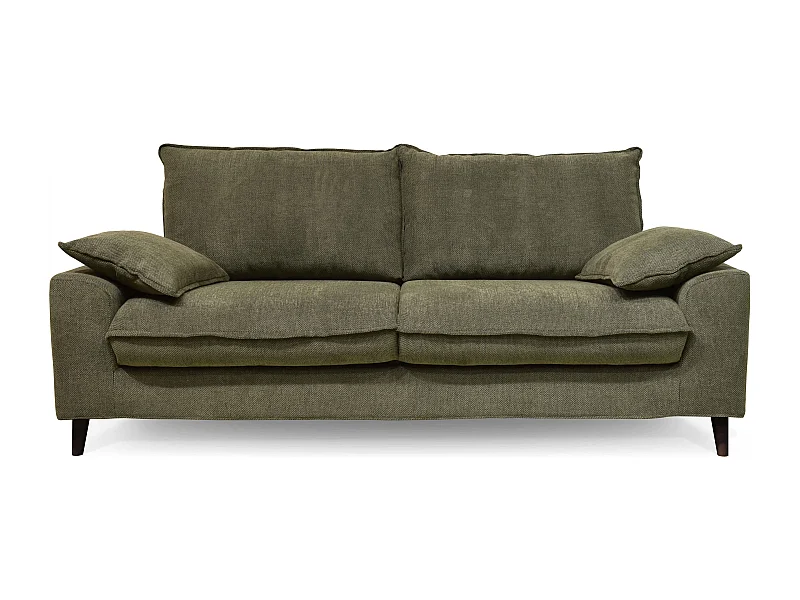 Canapé en tissu chiné 3 places vert kaki