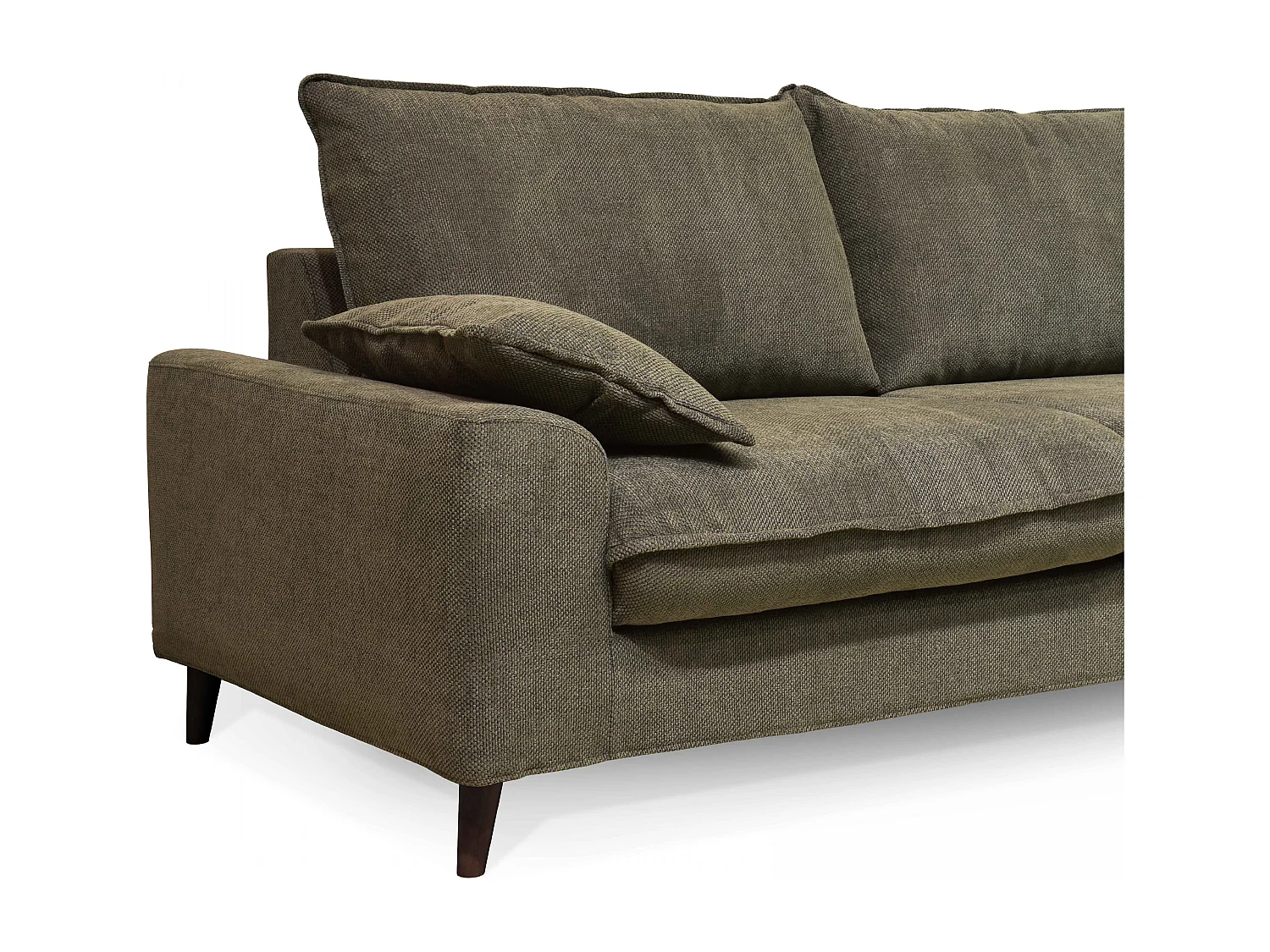 Canapé en tissu chiné 3 places vert kaki