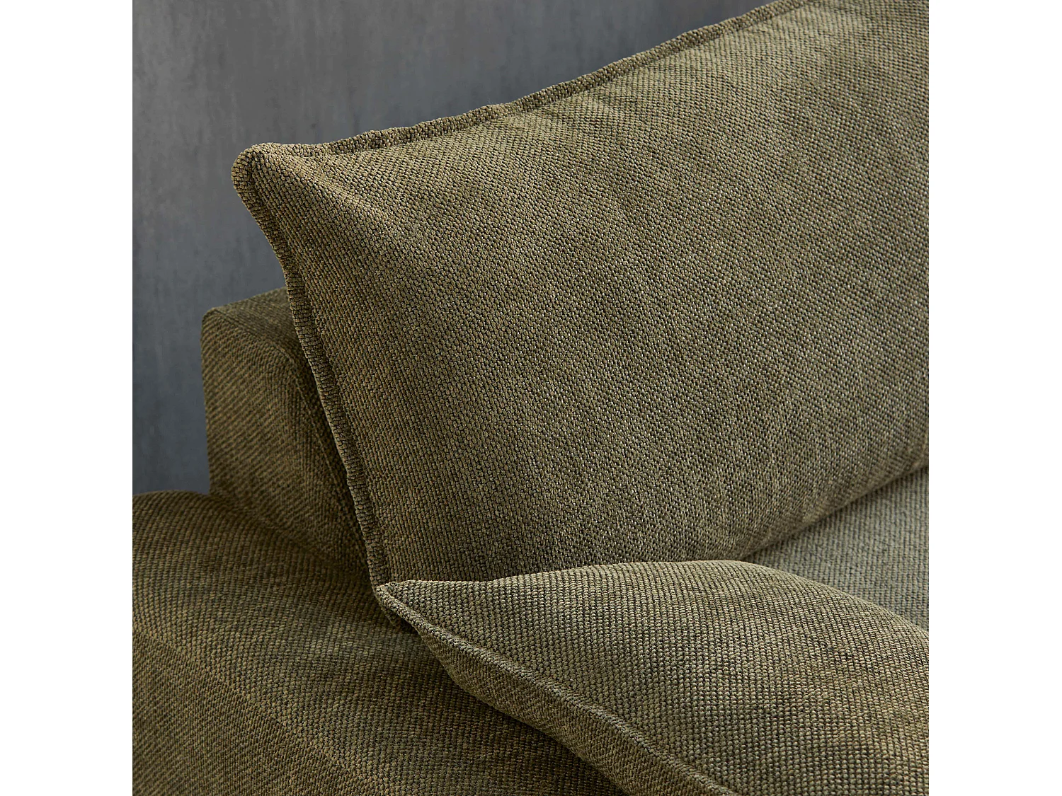 Canapé en tissu chiné 3 places vert kaki