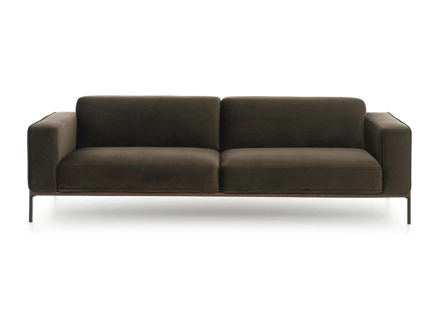 Canapé en velours 4 places kaki