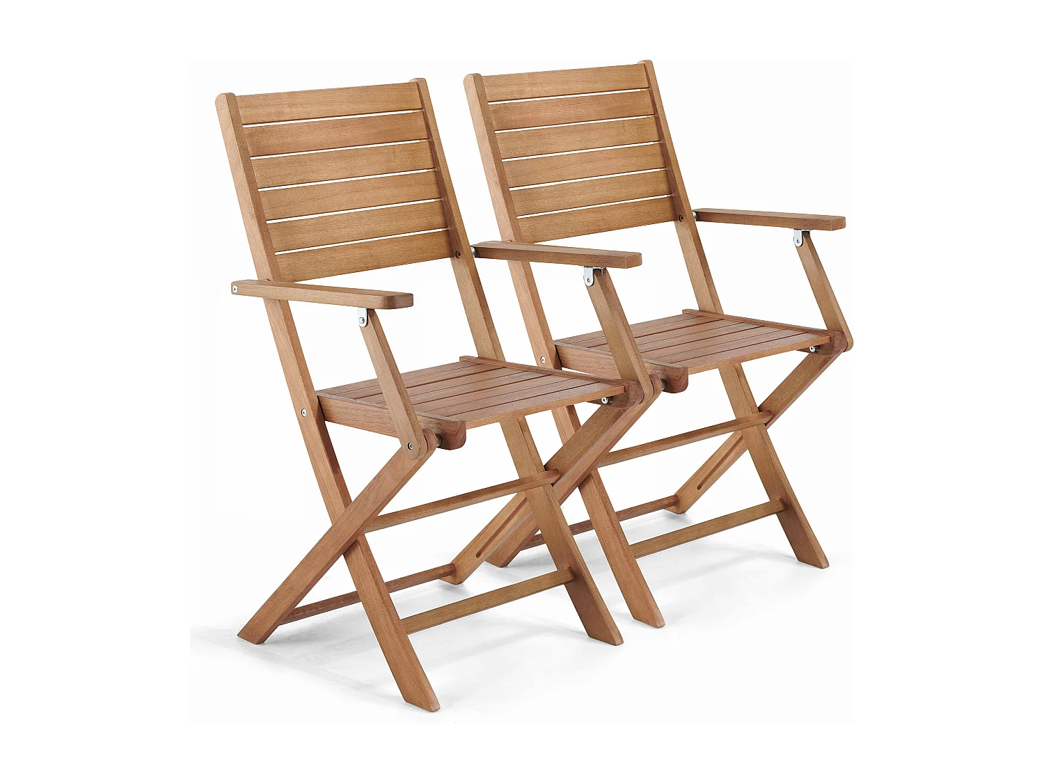 Lot de 2 fauteuils en bois d'eucalyptus