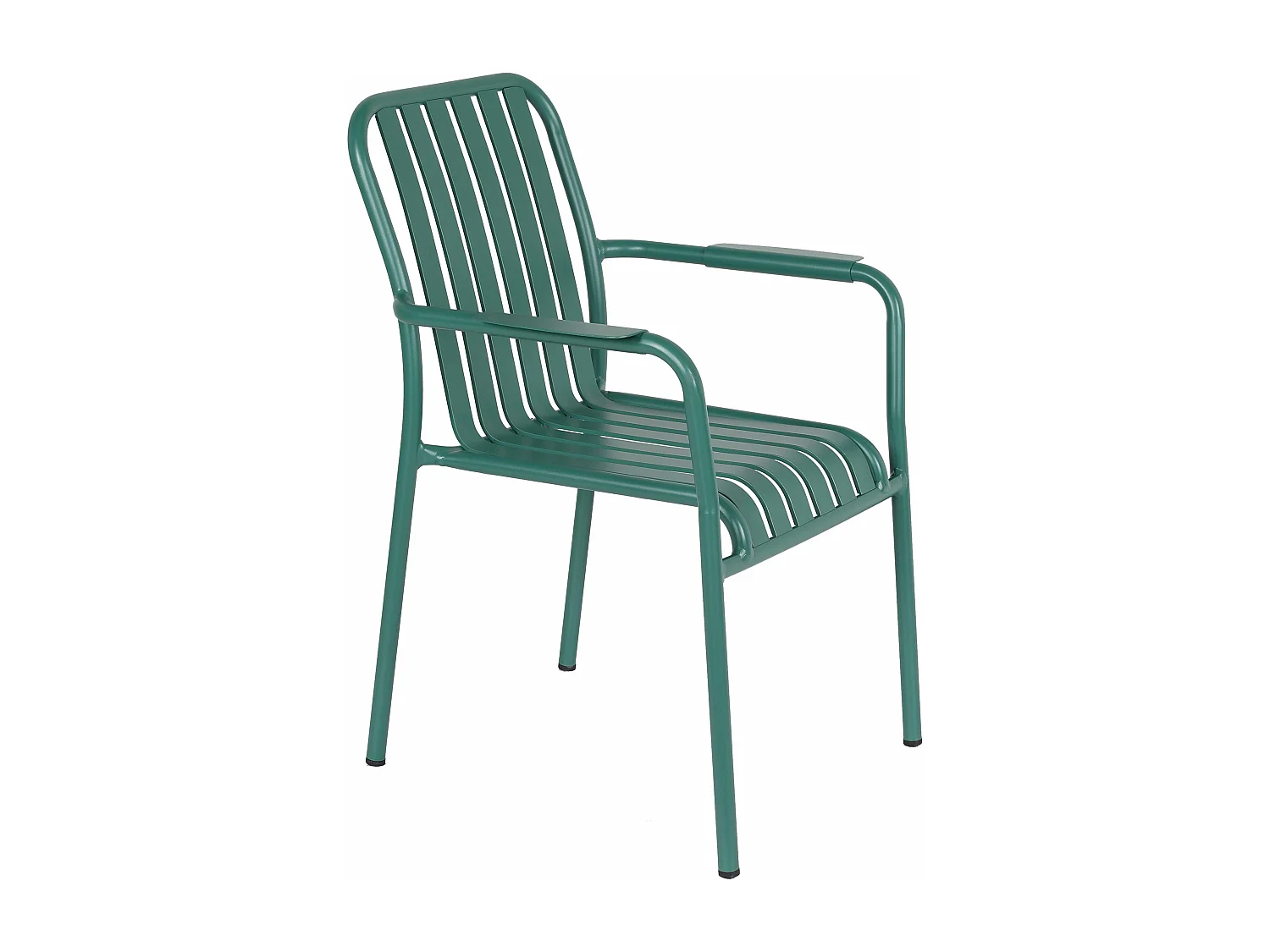 Chaise de terrasse avec accoudoirs en aluminium vert foncé