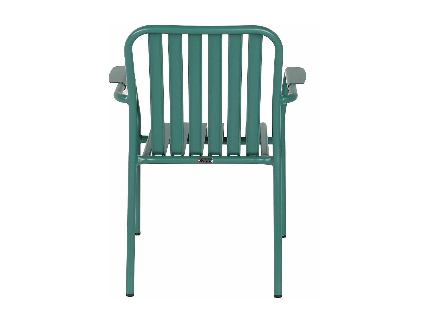 Chaise de terrasse avec accoudoirs en aluminium vert foncé
