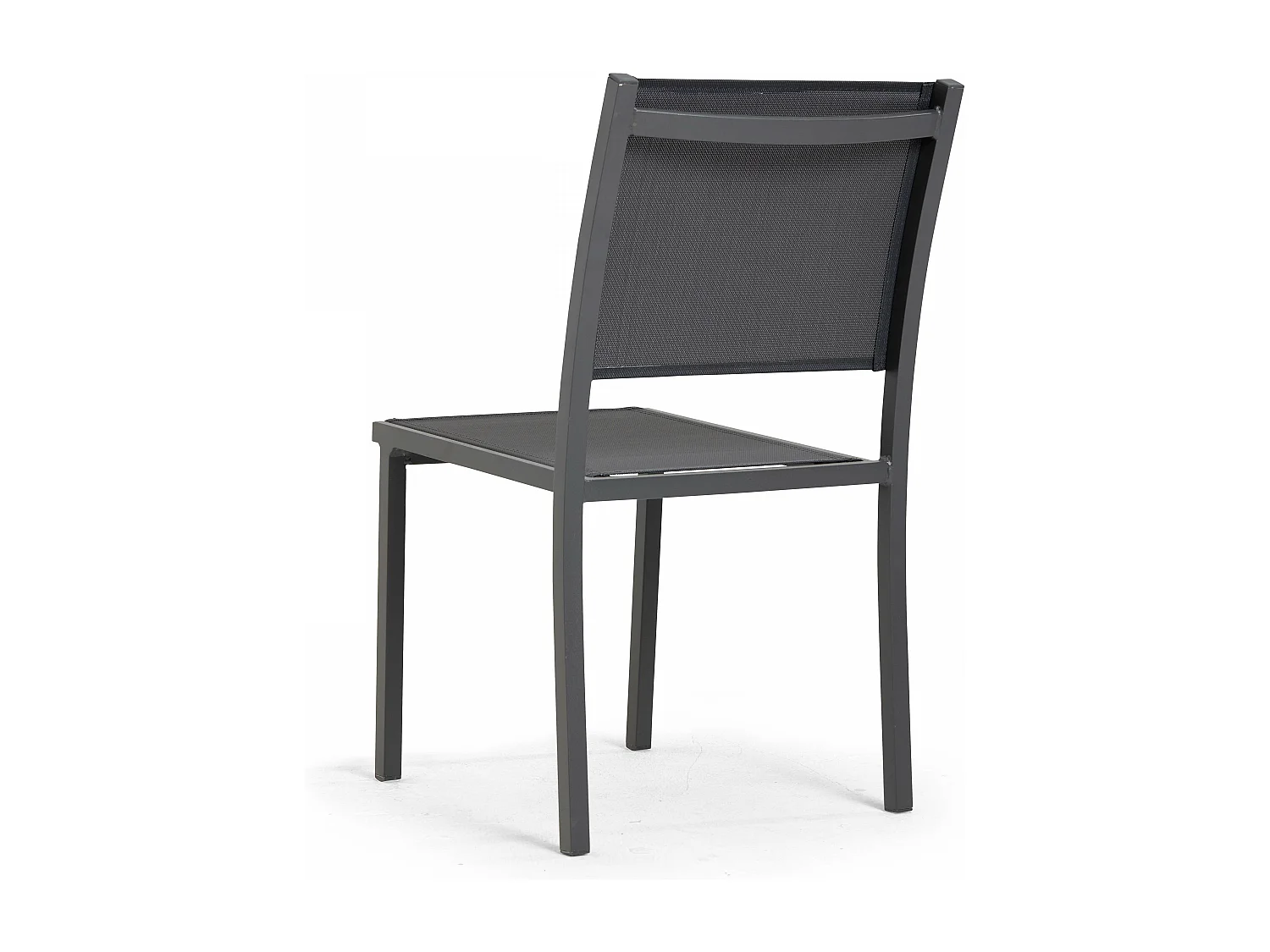 Lot de 2 chaises de jardin aluminium et textilène gris