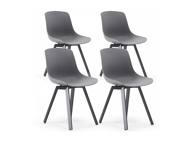 Set van 4 grijze buitenstoelen