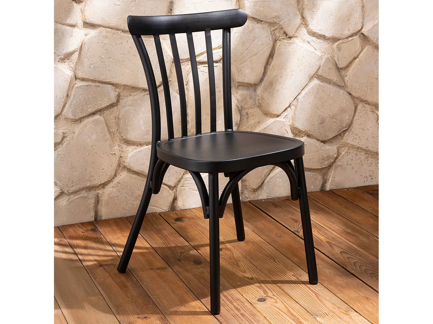 Chaise de terrasse en aluminium noire