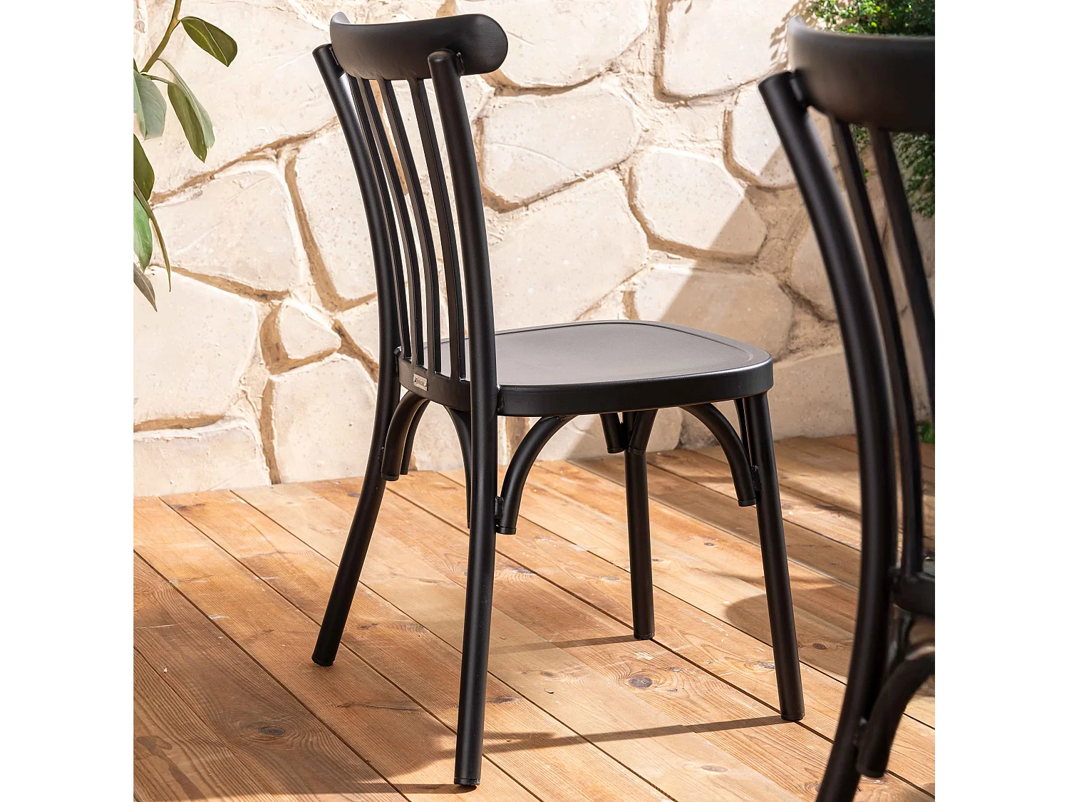 Chaise de terrasse en aluminium noire