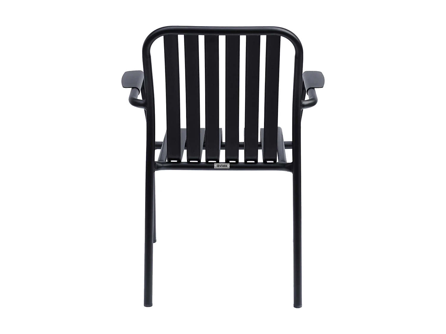 Chaise de terrasse avec accoudoirs en aluminium noire