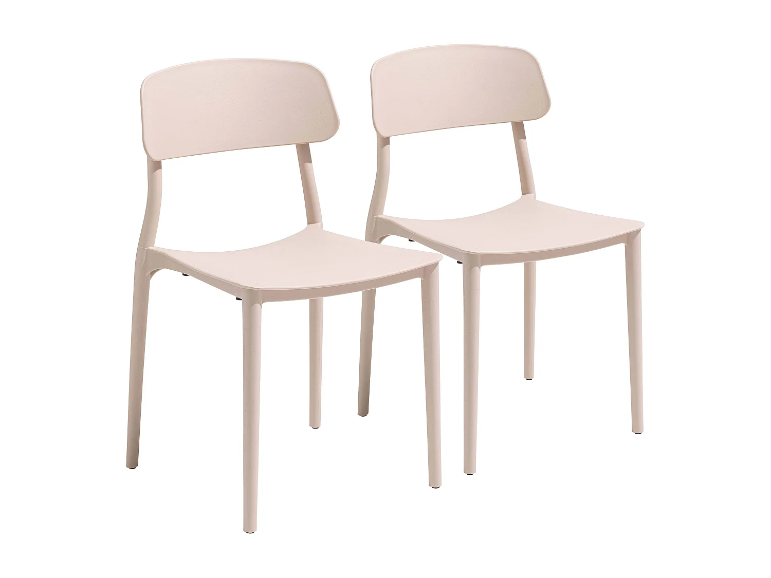 Lot de deux chaises en polypropylène rose
