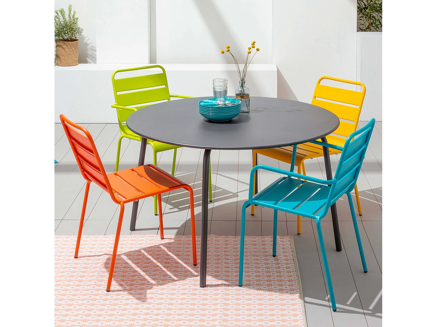 Chaise de jardin en métal orange - Palavas