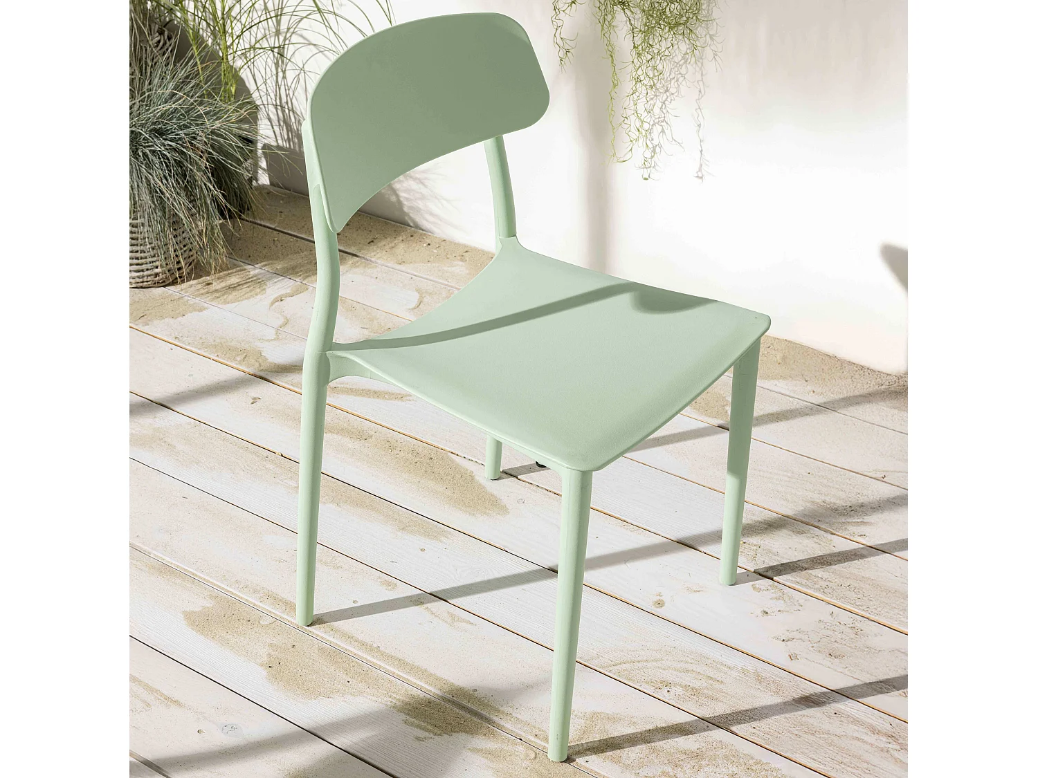 Set van twee polypropyleen stoelen mintgroen