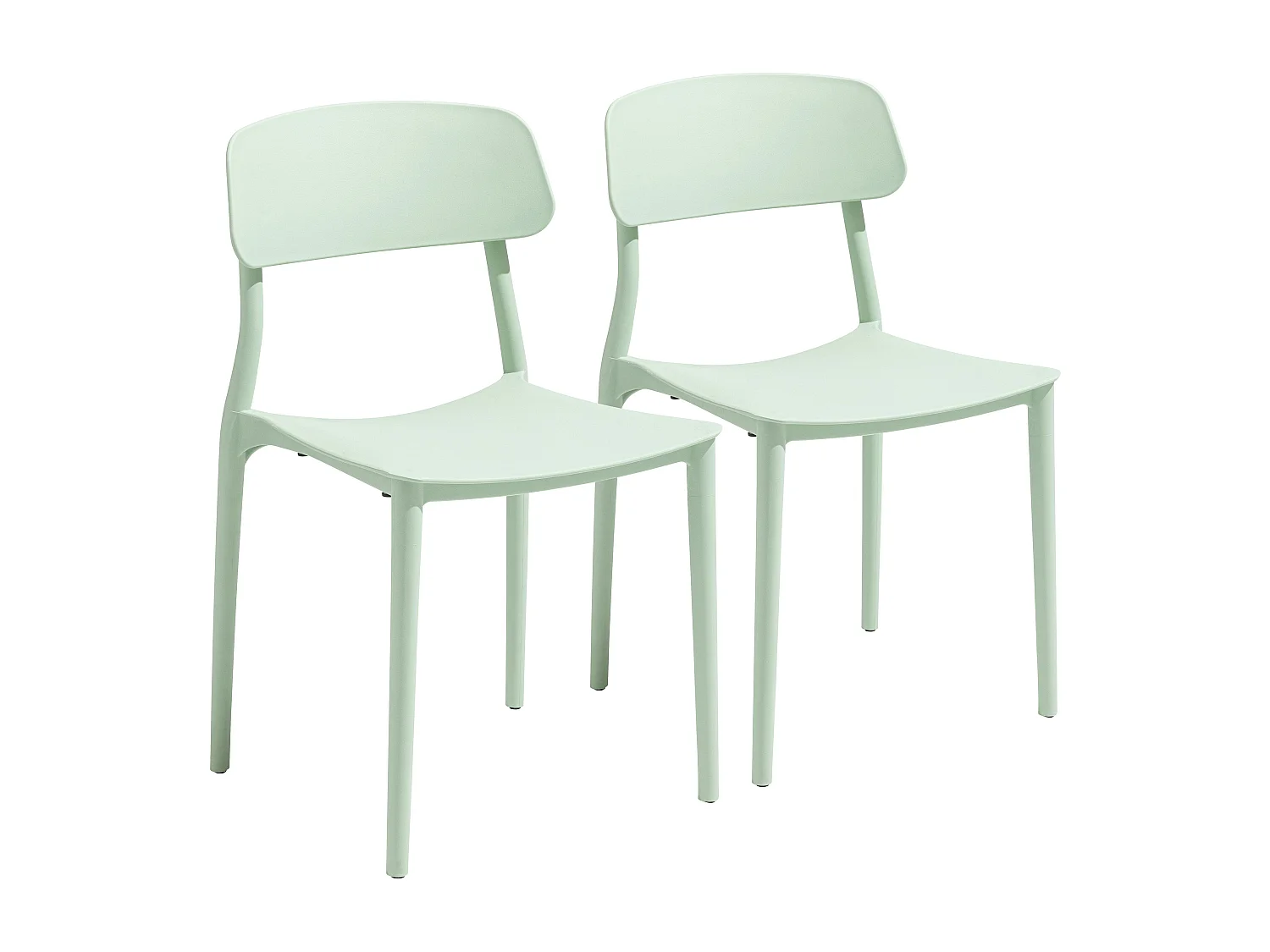 Set van twee polypropyleen stoelen mintgroen