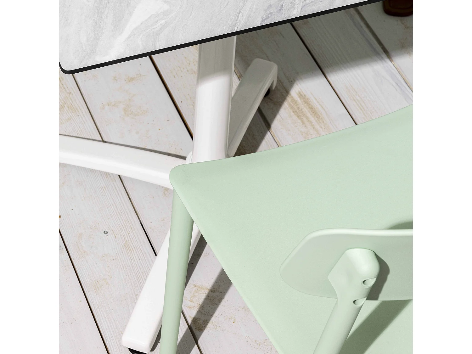 Set van twee polypropyleen stoelen mintgroen