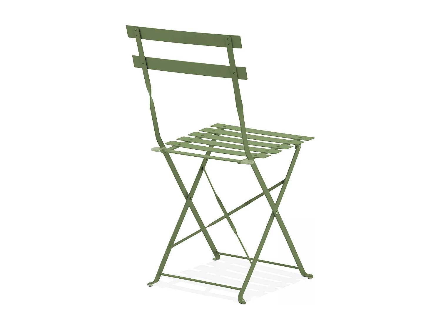 Lot de 2 chaises pliantes en acier vert cactus