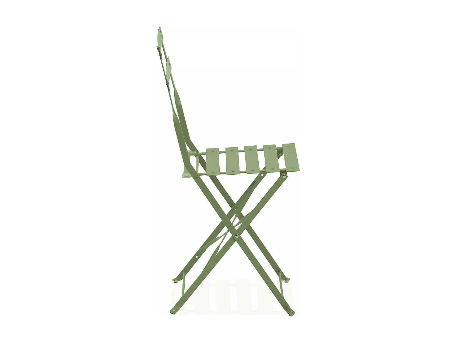 Lot de 2 chaises pliantes en acier vert cactus