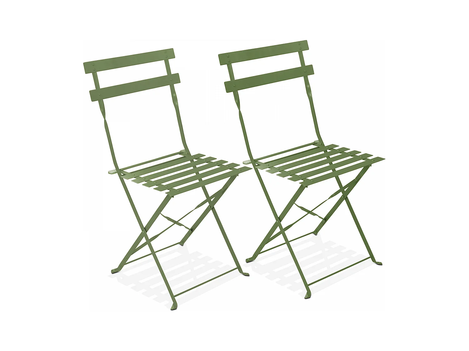 Set van 2 opvouwbare stoelen in cactusgroen staal