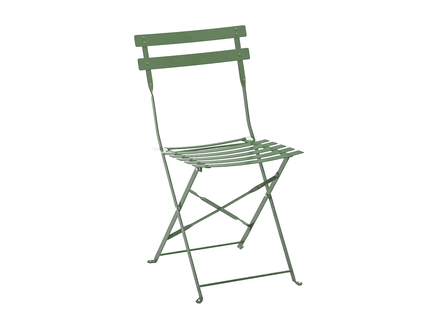 Lot de 2 chaises pliantes en acier vert cactus