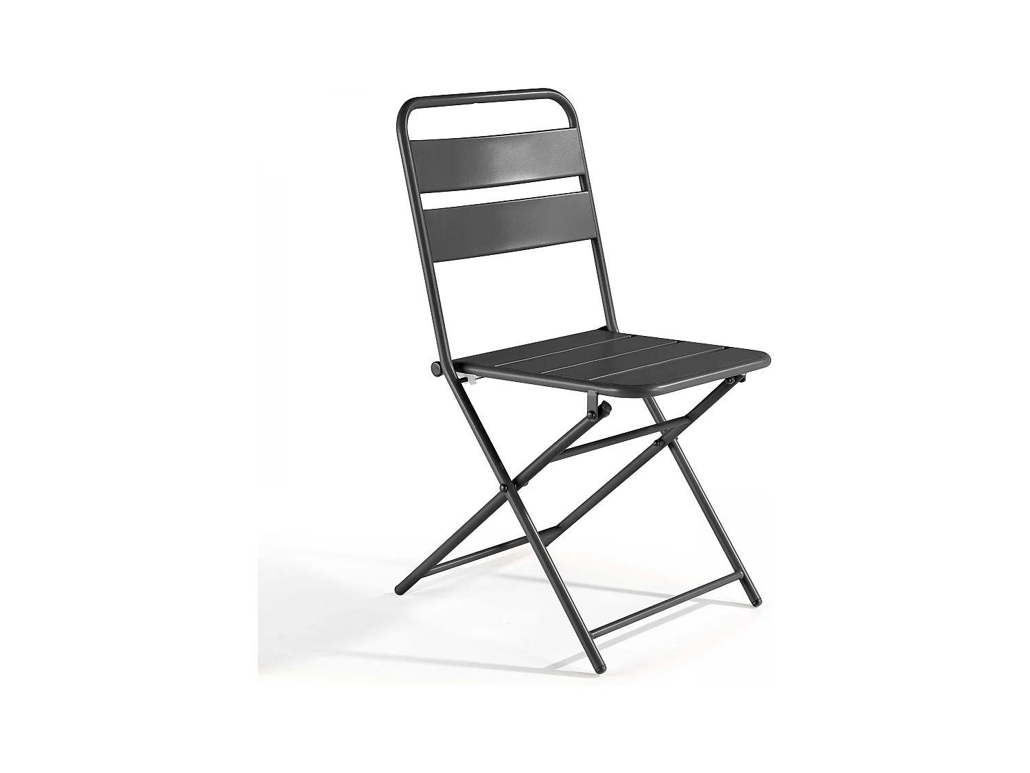 Set van 2 inklapbare tuinstoelen van grijs metaal