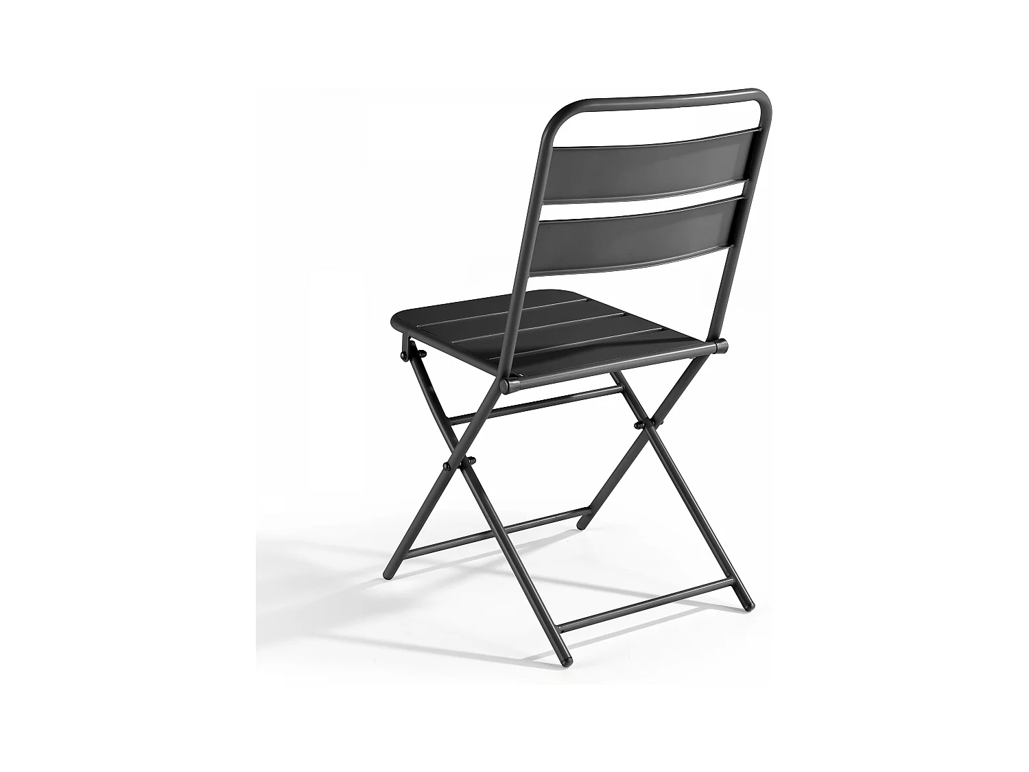 Set van 2 inklapbare tuinstoelen van grijs metaal