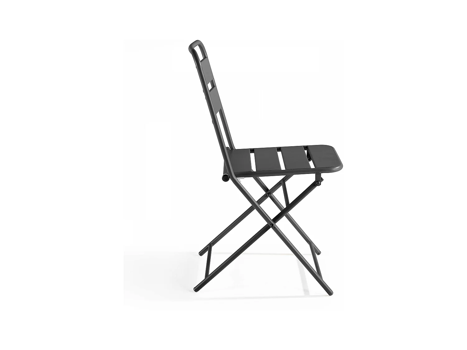 Set van 2 inklapbare tuinstoelen van grijs metaal