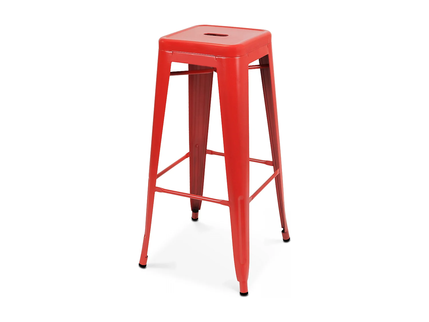 Tabouret de bar en métal rouge mat