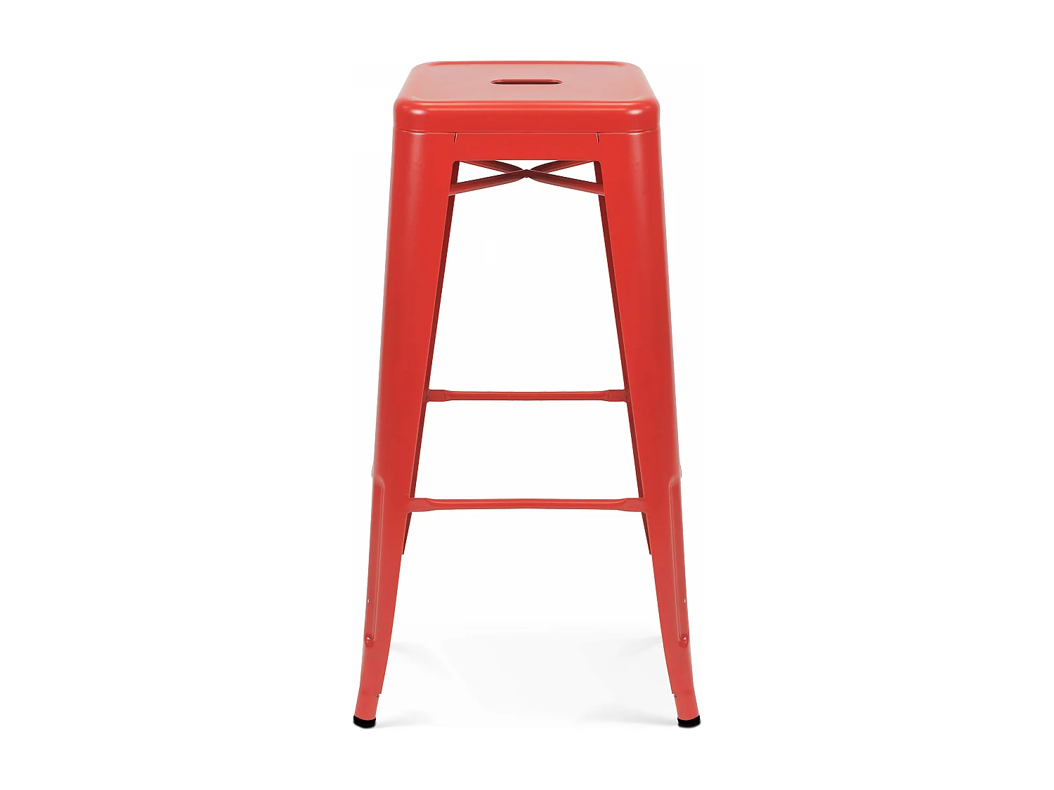 Tabouret de bar en métal rouge mat
